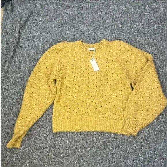 New Rylee + Cru Mustard Sweater Women size M - Picture 1 of 4